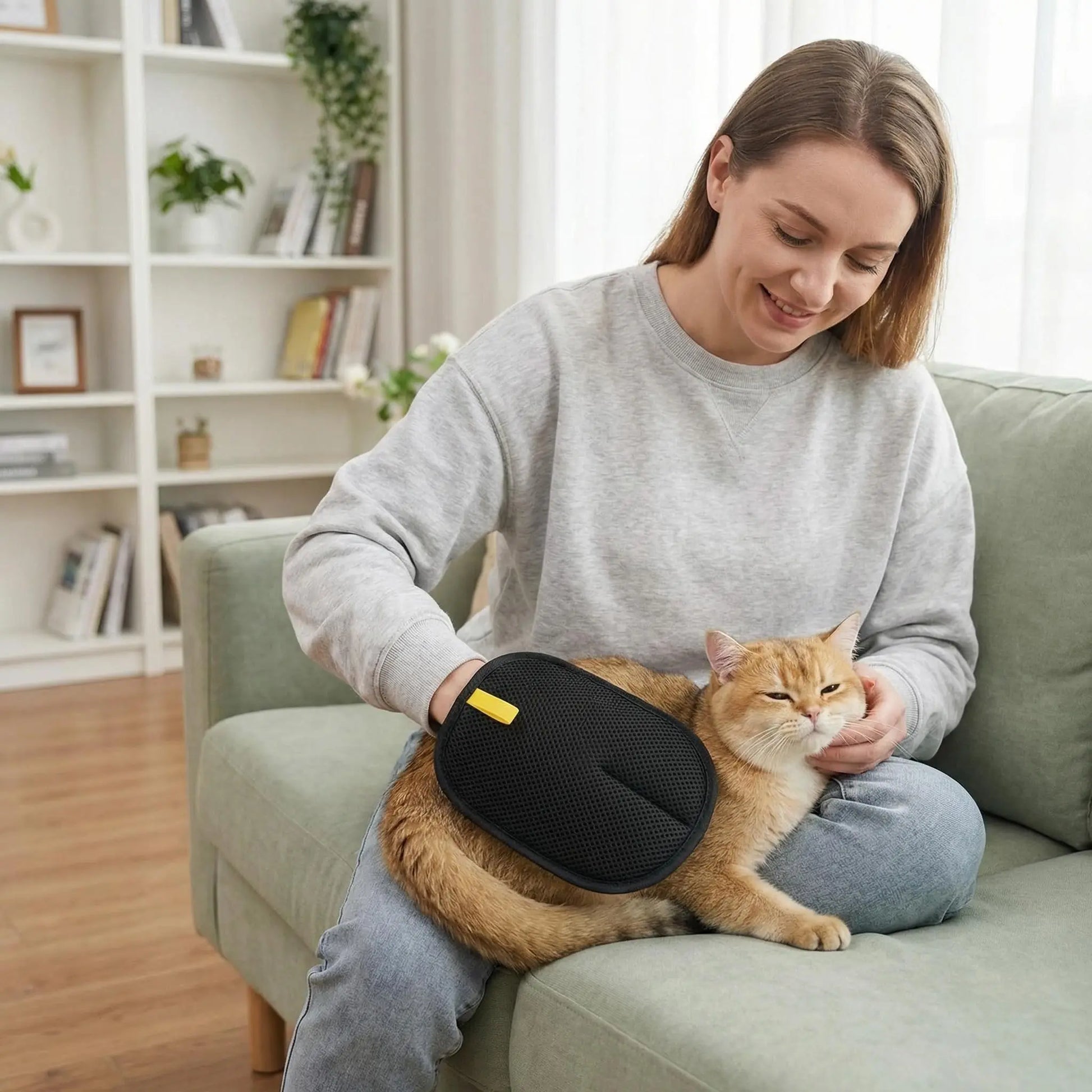 PET Hair Remover Electrostatic Gloves Two-Way Brush Sticky Hair Remover Cat Hair Dog Hair Glover Grooming Removal Cleaning Tiktokshopspringglowup Roller Portable