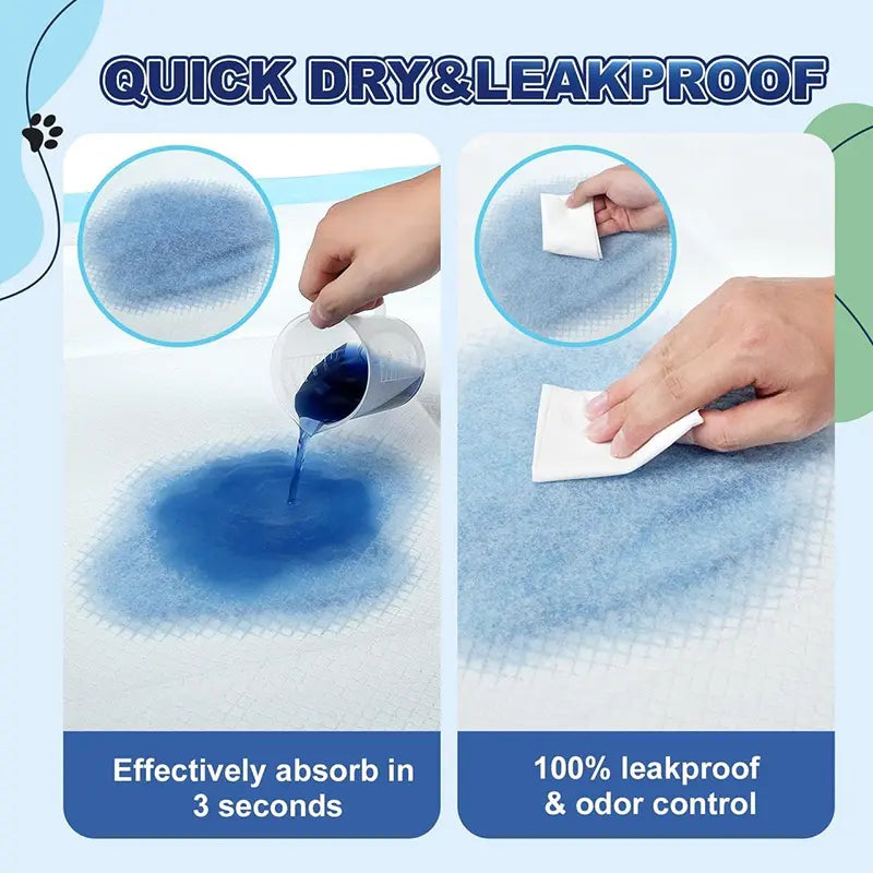 Extra Large Super Absorbent Dog Training Pads - 100 Count Leak-Proof Quick Dry Solution