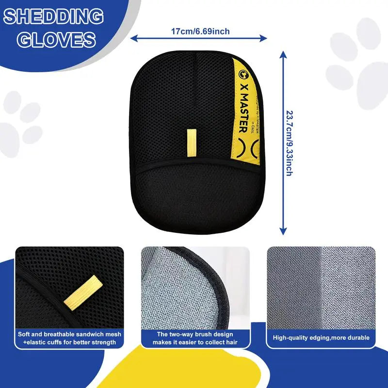 PET Hair Remover Electrostatic Gloves Two-Way Brush Sticky Hair Remover Cat Hair Dog Hair Glover Grooming Removal Cleaning Tiktokshopspringglowup Roller Portable