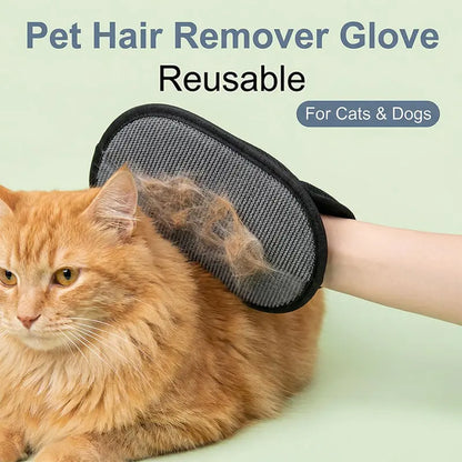 PET Hair Remover Electrostatic Gloves Two-Way Brush Sticky Hair Remover Cat Hair Dog Hair Glover Grooming Removal Cleaning Tiktokshopspringglowup Roller Portable