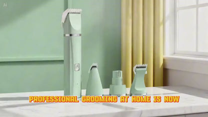 4 in 1 Electric Pet Grooming Kit - Hair Trimmer, Clippers, Nail Grinder for Cats & Dogs